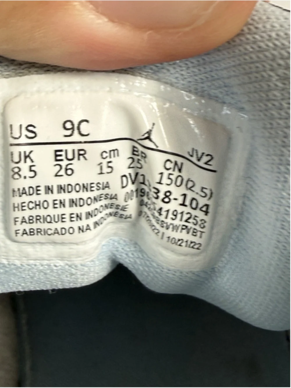 Air Jordan DV1338-104 1 Mid SE TD 'White Ice Blue' toddler shoes SIZE 9C